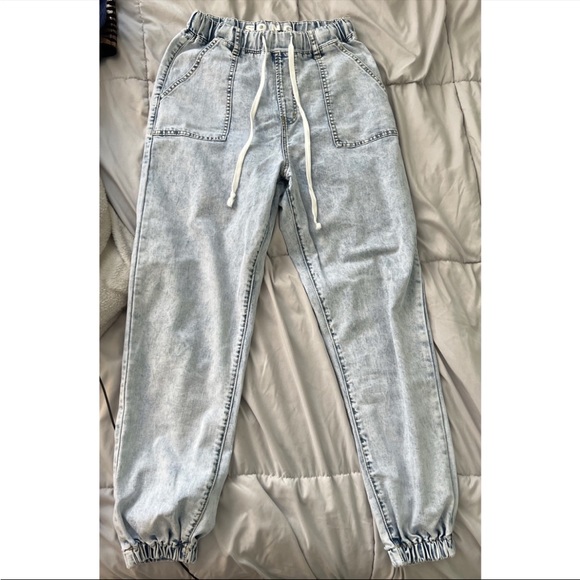 SONG Jeans Light Blue Baggy Jeans With Tie Poshmark